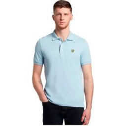 Lyle & Scott Polo à Manches Courtes Plain Light Blue L Homme