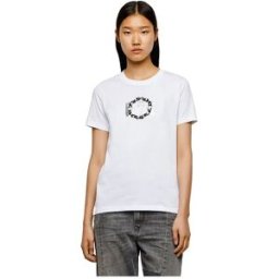 Diesel T-shirt à Manches Courtes Sily R5 White M Femme