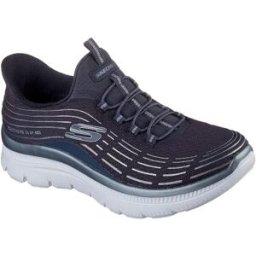 Skechers Baskets Sans Lacets Summits Plus Soft Luster Charcoal Mesh / Silver Trim EU 36 Femme