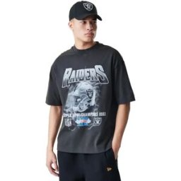 New Era T-shirt à Manches Courtes Nfl Washed Boxy Las Vegas Raiders Grey L Homme