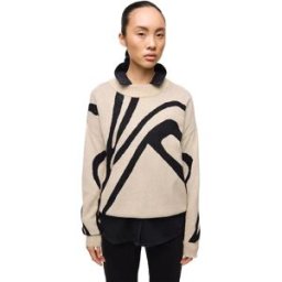 Vila Pull Tif Jacquard Natural Melange / Black/Animal M Femme