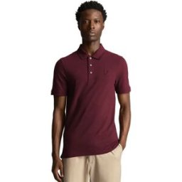 Lyle & Scott Polo à Manches Courtes Tonal Eagle Burgundy M Homme