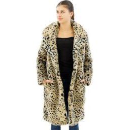 Superdry Veste Vintage Long Faux Fur Coat Leopard Print M Femme