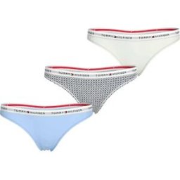 Tommy Hilfiger String Uw0uw05530 3 Unités Sweet Blue / Flower Foulard / Ivory 2XL Femme