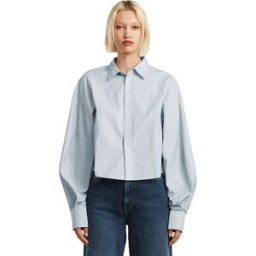 G-star Chemise à Manches Longues Macro Balloon Ash Blue Micro Stripe 2XS Femme