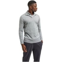 Selected Pull à Demi-zip Berg Medium Grey Melange M Femme