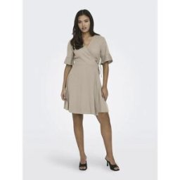 Only Robe Courte à Manches Courtes Addiction-caro Oxford Tan M Femme