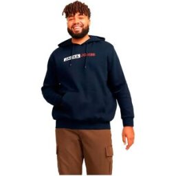 Jack & Jones Sweat à Capuche Corp Logo Play Plus Size Navy Blazer / Print Play 5 2XL Homme