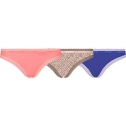 Calvin Klein String 3 Unités Stunning Pink / Streak Leopard / Parade XS Femme