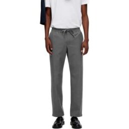 Selected Pantalon 196 Robert String Straight Fit Grey Melange XL Homme