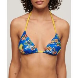 Superdry Haut De Bikini String Triangle Blue Dolphin Ocean L Femme