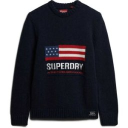 Superdry Pull Vintage Athletic Eclipse Navy 2XL Homme