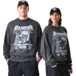New Era Sweat-shirt Nfl Boxy Washed Las Vegas Raiders Grey M Homme