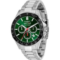 Sector Montre 230 43 Mm Chronograph Silver / Green Dial One Size Homme