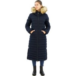 Superdry Veste Fuji Faux Fur Longline Eclipse Navy XS Femme