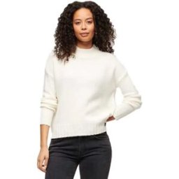 Superdry Pull Essential Bright White L Femme