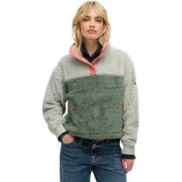 Superdry Pull Super Soft Mash Up Henley Puritan Grey M Femme