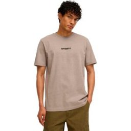 Superdry T-shirt à Manches Courtes Micro Logo Graphic Loose Deep Beige S Homme