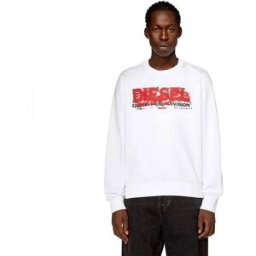 Diesel Sweat-shirt Ginn K40 Bright White S Homme