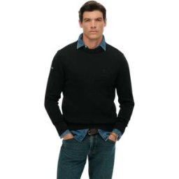 Superdry Pull Preppy Cotton Black L Homme