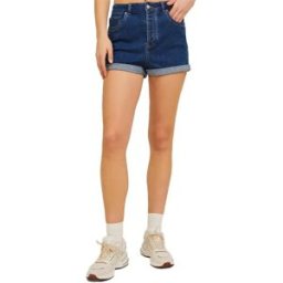 Jack & Jones Shorts En Jean Taille Haute Hazel Mini Medium Blue Denim / Detail Akm2A L Femme