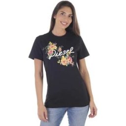 Diesel T-shirt à Manches Courtes 90 Flavia Flower Black 2XS Femme