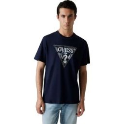 Guess T-shirt à Manches Courtes Guetriangle Smart Blue XS Homme
