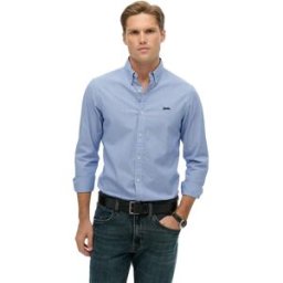 Superdry Chemise à Manches Longues Essentials Tailored Lite Micro Ticking Stripe Indigo L Homme