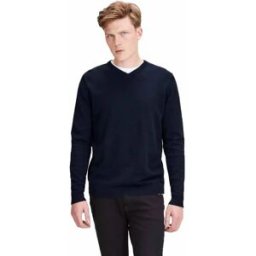 Jack & Jones Pull à Col En V Basic Knit NavyBlazer / Navy XL Homme
