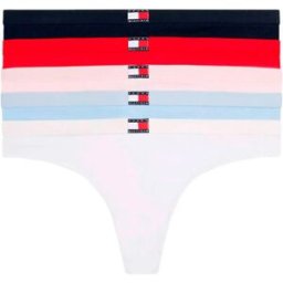 Tommy Hilfiger String Uw0uw05751 5 Unités Red / Light Pink / White / Navy / Blue L Femme