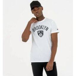 New Era T-shirt à Manches Courtes Nba Regular Brooklyn Nets White M Homme