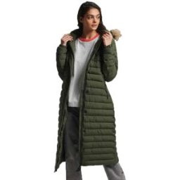 Superdry Veste Super Long Line Fuji Dark Moss 8 Femme