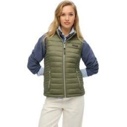 Superdry Gilet Fuji Lite Padded Dusty Olive Green XS Femme