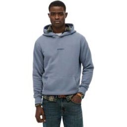 Superdry Sweat à Capuche Micro Logo Flint Stone Blue Grey 2XL Homme