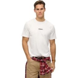 Superdry T-shirt à Manches Courtes Micro Logo Bone White L Homme