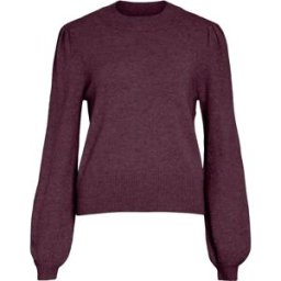 Vila Pull à Col Roulé Ril Balloon Fig / Dark Melange XS Femme