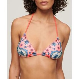 Superdry Haut De Bikini String Triangle Pink Bandana L Femme