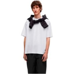 Selected T-shirt à Manches Courtes Oscar Loose Fit 3 Unités Bright White XL Homme