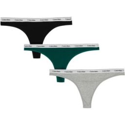 Calvin Klein String 000qd5209e 3 Unités Black / Heather Grey / Turf L Femme