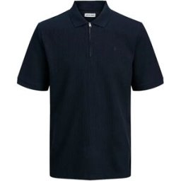Jack & Jones Polo à Manches Courtes Austin Zip Plus Size Navy Blazer / Classic 5XL Homme