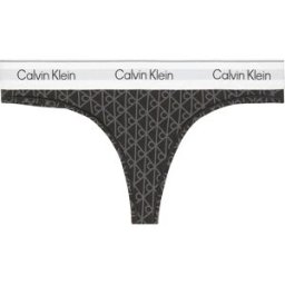 Calvin Klein String Lv00qf8518 Seamless Emblem / Black / Ashford Grey L Femme