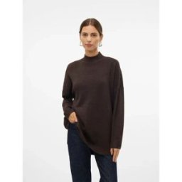 Vero Moda Pull à Col Roulé Plaza Chocolate Torte / Melange XS Femme