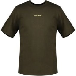 Superdry T-shirt à Manches Courtes Micro Logo Graphic Loose Army Khaki L Homme