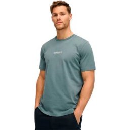 Superdry T-shirt à Manches Courtes Micro Logo Graphic Loose Stormy Weather Blue 2XL Homme