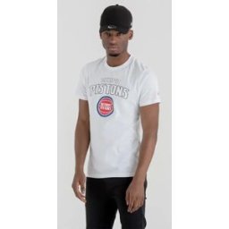 New Era T-shirt à Manches Courtes Nba Regular Detroit Pistons White M Homme