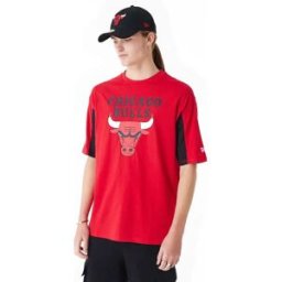 New Era T-shirt à Manches Courtes Nba Mesh Panel Chicago Bulls Red M Homme