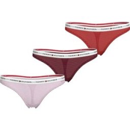 Tommy Hilfiger String Mesh 3 Unités Pink XS Femme