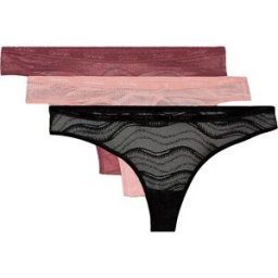 Calvin Klein String 000qd5216e 3 Unités Black / Vintage Pink / Subdued M Femme