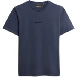 Superdry T-shirt à Manches Courtes Micro Logo Blue Knight M Homme