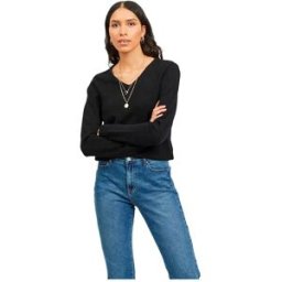Vila Pull à Col En V Ril Black S Femme